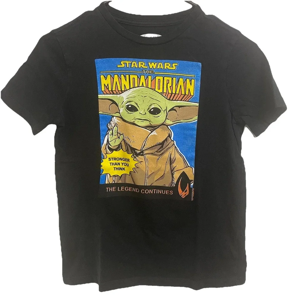 Old Navy Boys Star Wars T-Shirt Mandalorian Baby Yoda Grogu Sz.M 8 L=21